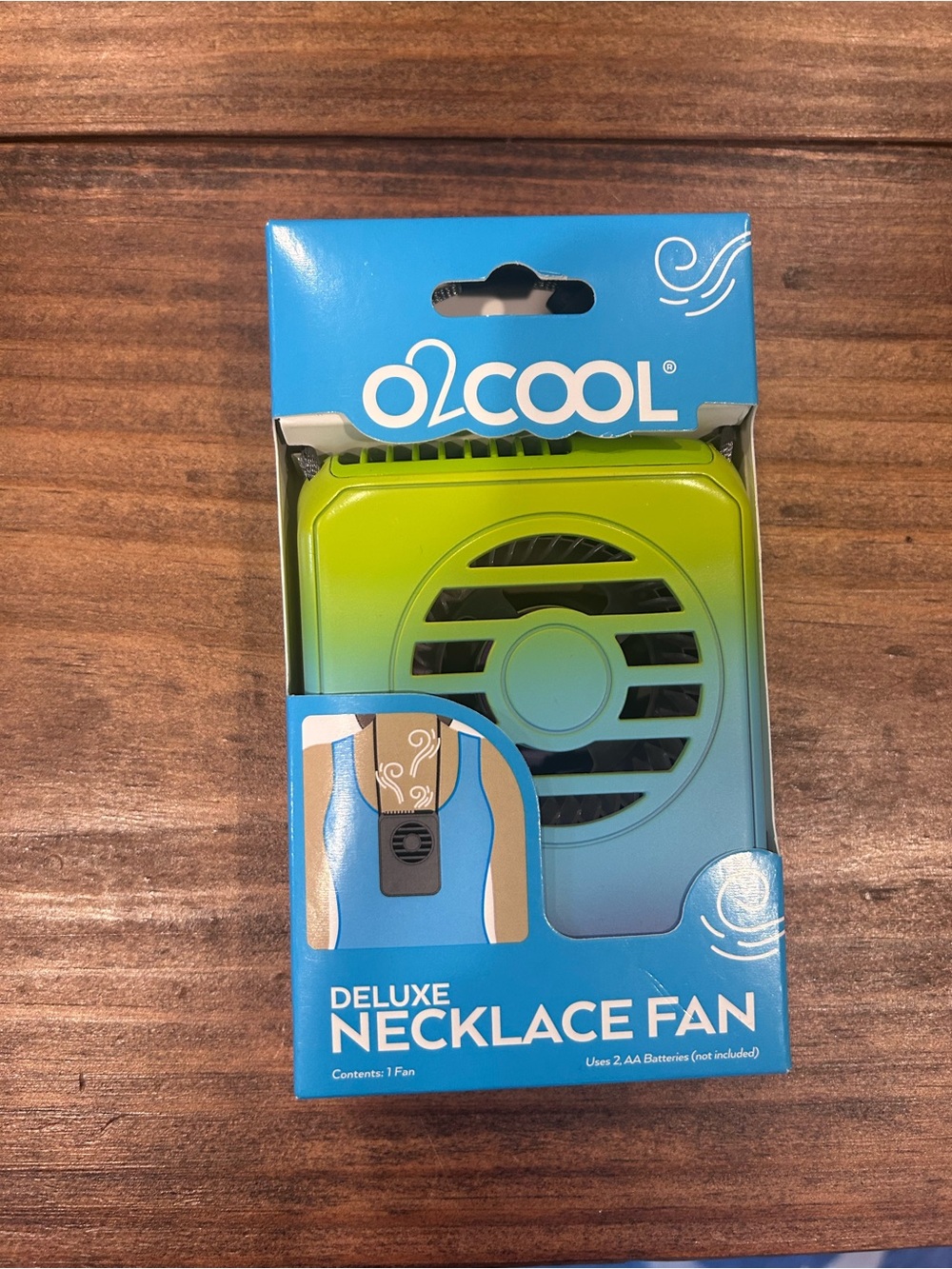o2cool Deluxe Necklace Fan - Green Gradient